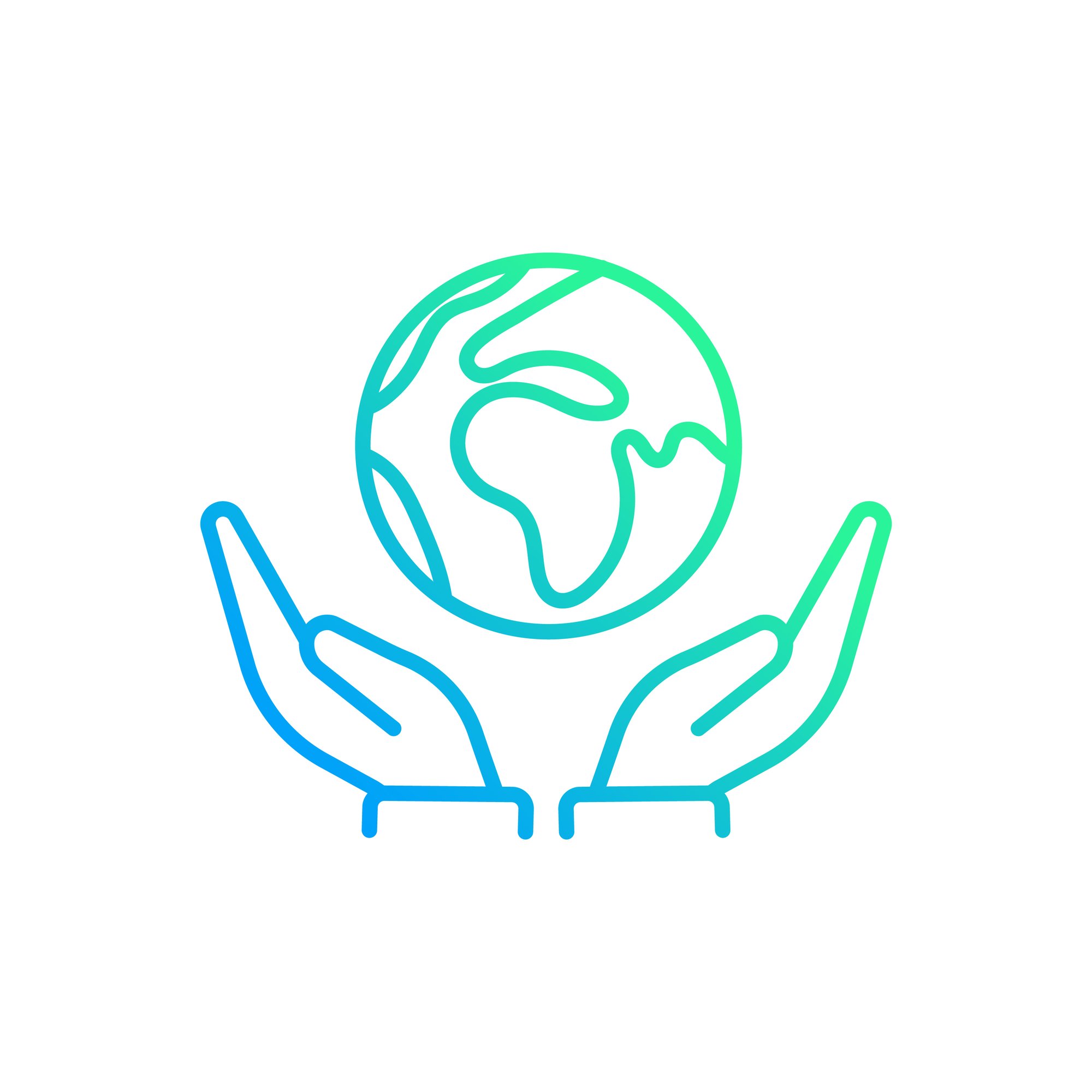 Illustration of two hands protecting earth, achived by renting.