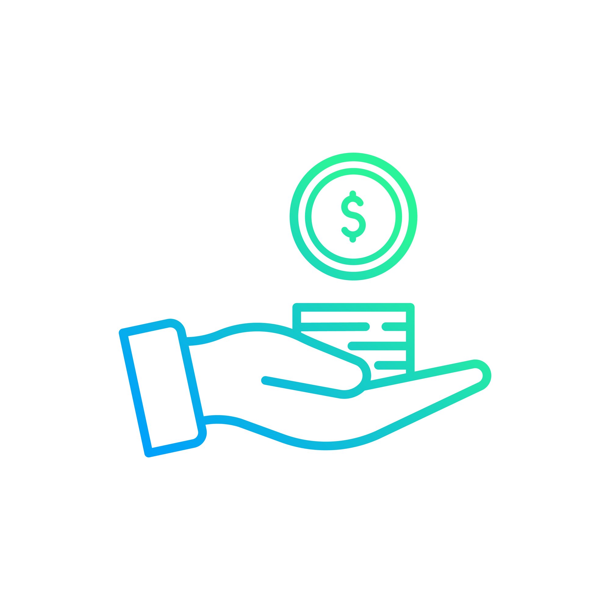 Illustration of a hand holding saved money by renting on Rentzi