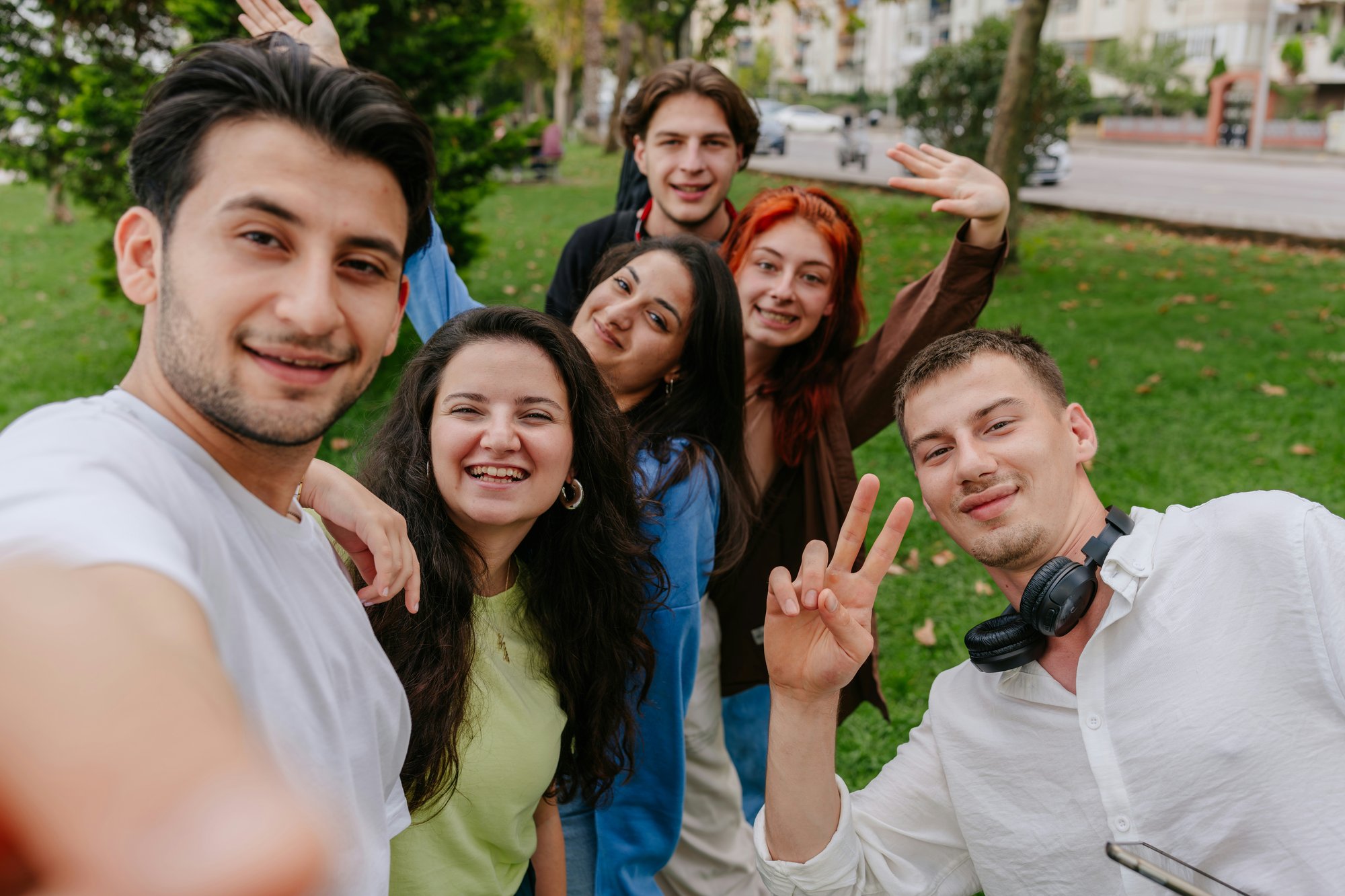 Happy group of students